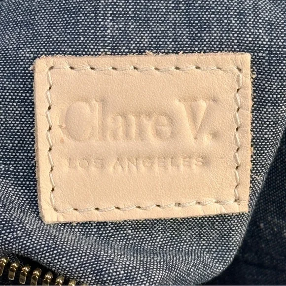 Clare V. Petite Jeanne in Bordeaux Autumn Croco Bucket Bag Embossed Leather - Picture 3 of 13